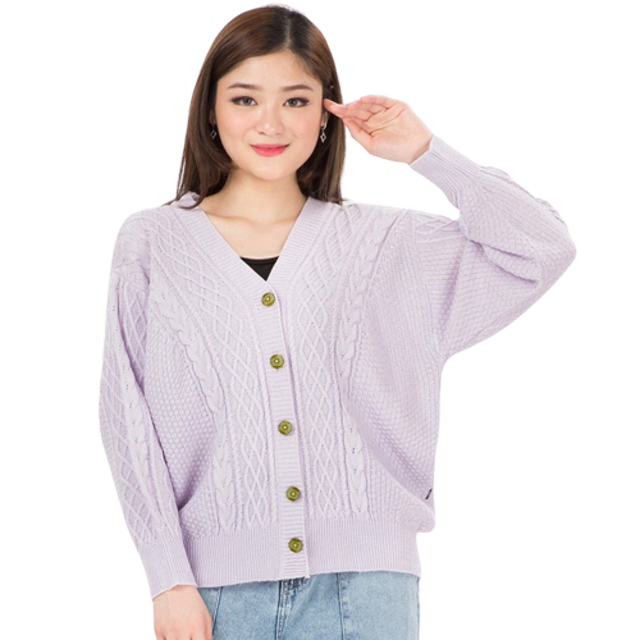 MKY Clothing Cardigan Rajut Cable Lengan Balon 1